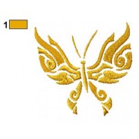Yellow Butterfly Embroidery Design